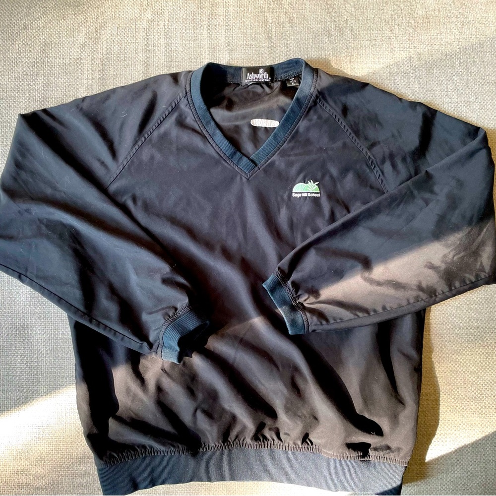 v-neck drop shoulder pullover / wind shirt 🖤